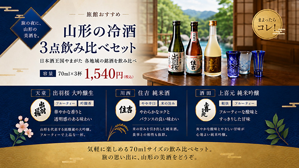 山形の冷酒飲み比べセット